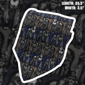 Di Cravatte Silk Tie Gorillas Silverback Ape Animal Novelty Blue Gray 55.5"